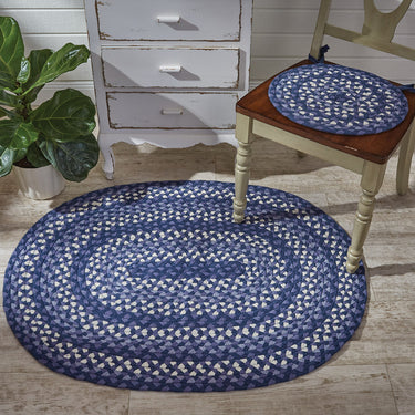 Bluestone Braided Oval Rug 32